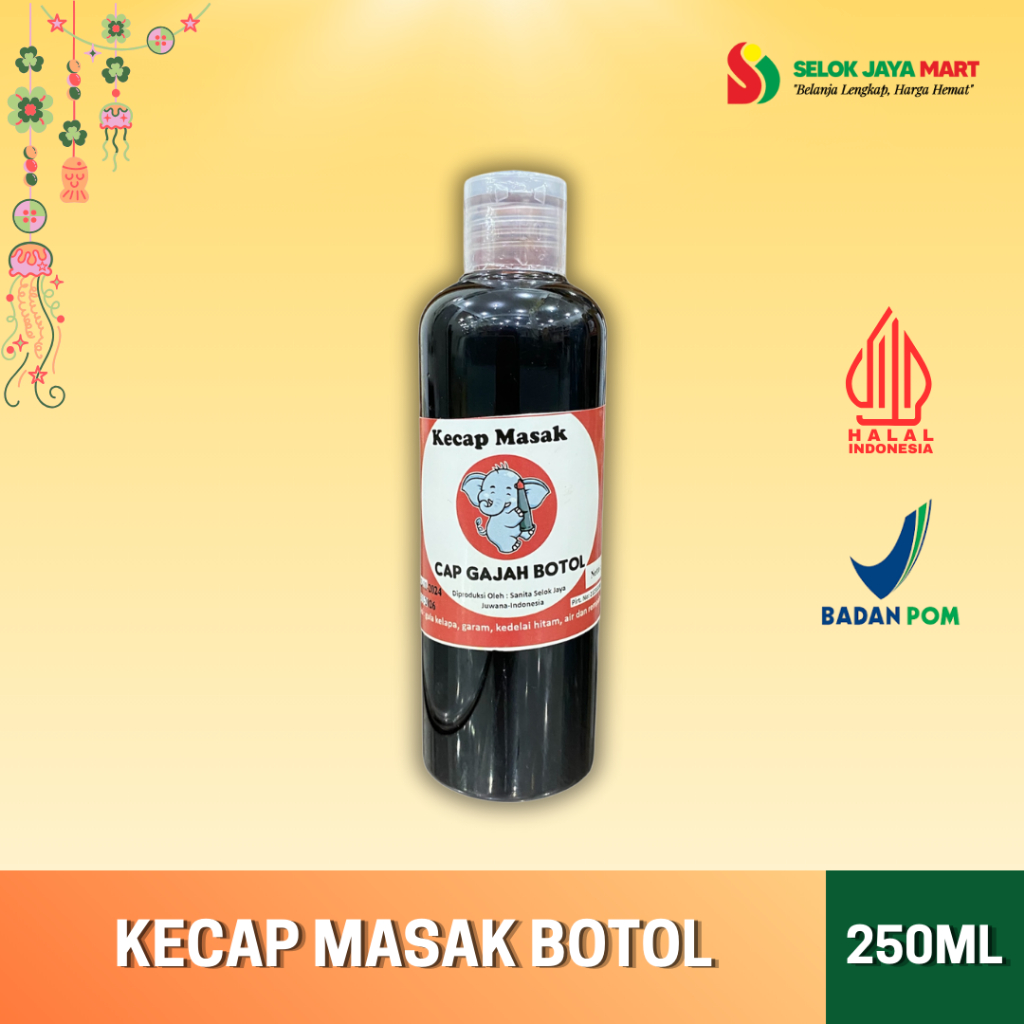 

KECAP MASAK BOTOL 250ML CAP GAJAH BOTOL