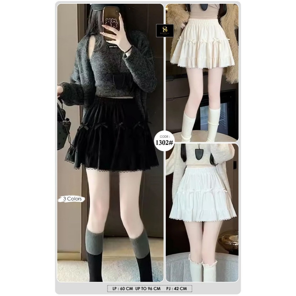 SYFBELL SKIRT l Rok mini pita renda lucu l rok wanita