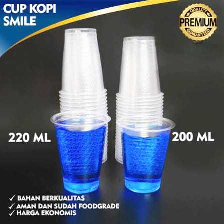 [isi 50] Gelas Plastik Cup / Gelas Kopi Cup / Gelas Plastik Minuman