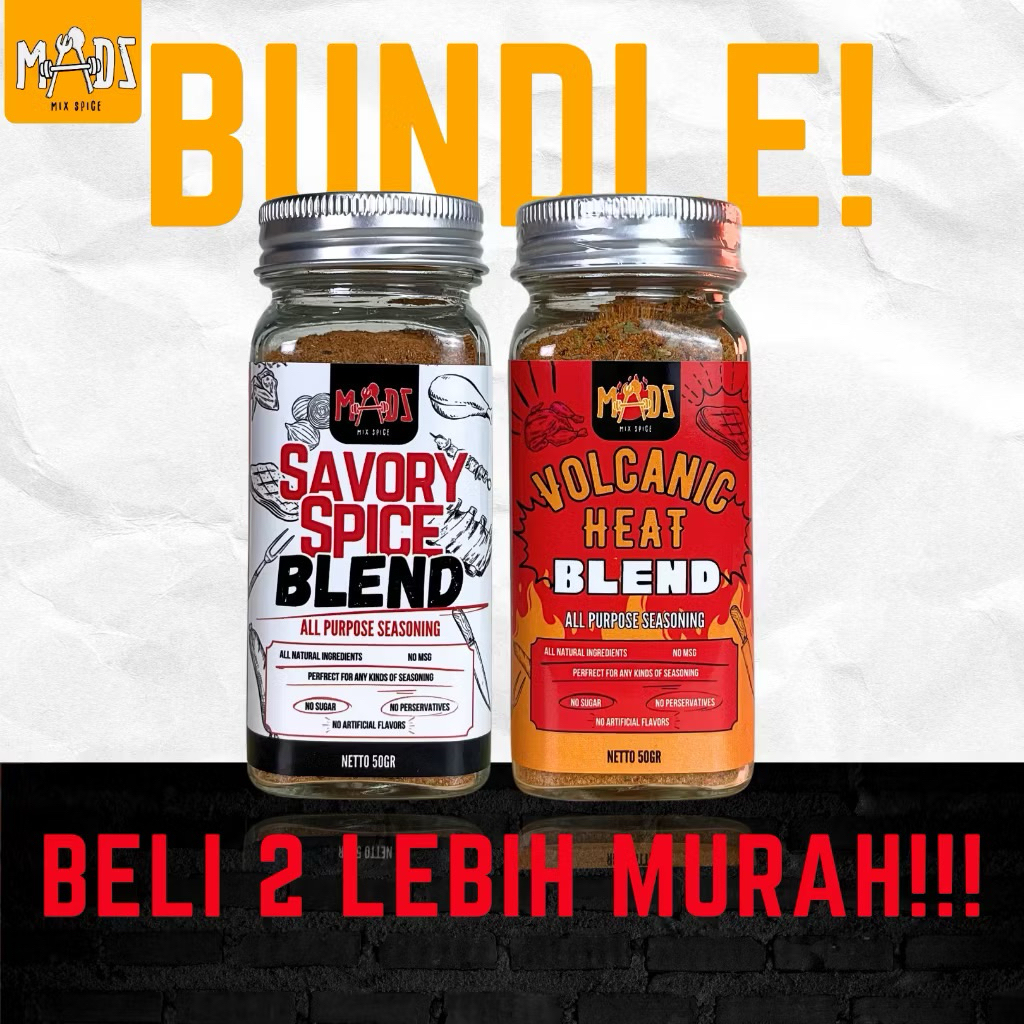

MADZ MIX SPICE BUNDLING 2pcs , Bumbu Marinasi Serba Guna , Tanpa Gula + Rendah Kalori + Tanpa MSG+ Bahan Premium, Bumbu Masak Harian