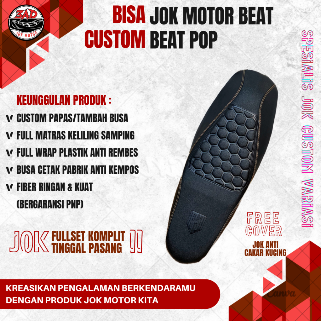 Jok motor beat pop fullset variasi siap pasang I Jok honda beat pop