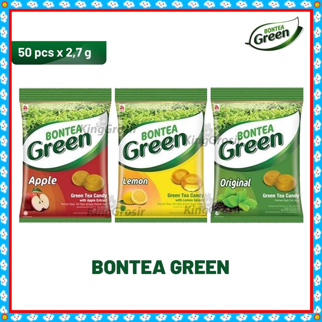Bontea Green Tea Candy 135gr Isi 50pcs / Bontea Green Permen Teh Hijau
