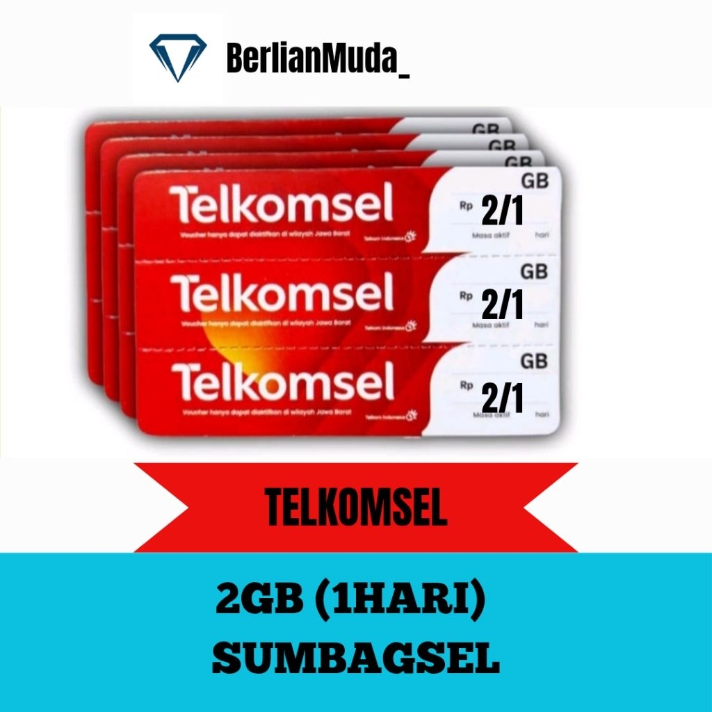 VOUCHER TELKOMSEL 2GB 1 HARI AREA SUMBAGSEL