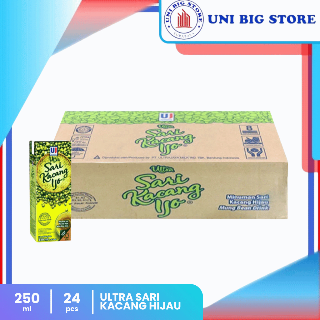 

Ultra Sari Kacang Ijo Drink Kacang Hijau 250ml x 24 pcs DUS