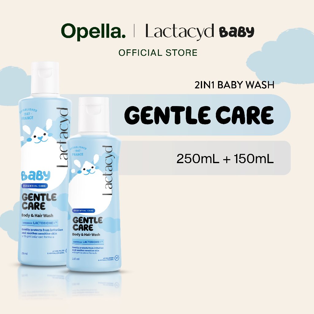 Lactacyd Baby Gentle Care 2in1 Body Wash and Hair Shampoo 150mL + 250mL - Sabun & Sampo Bayi Melindu