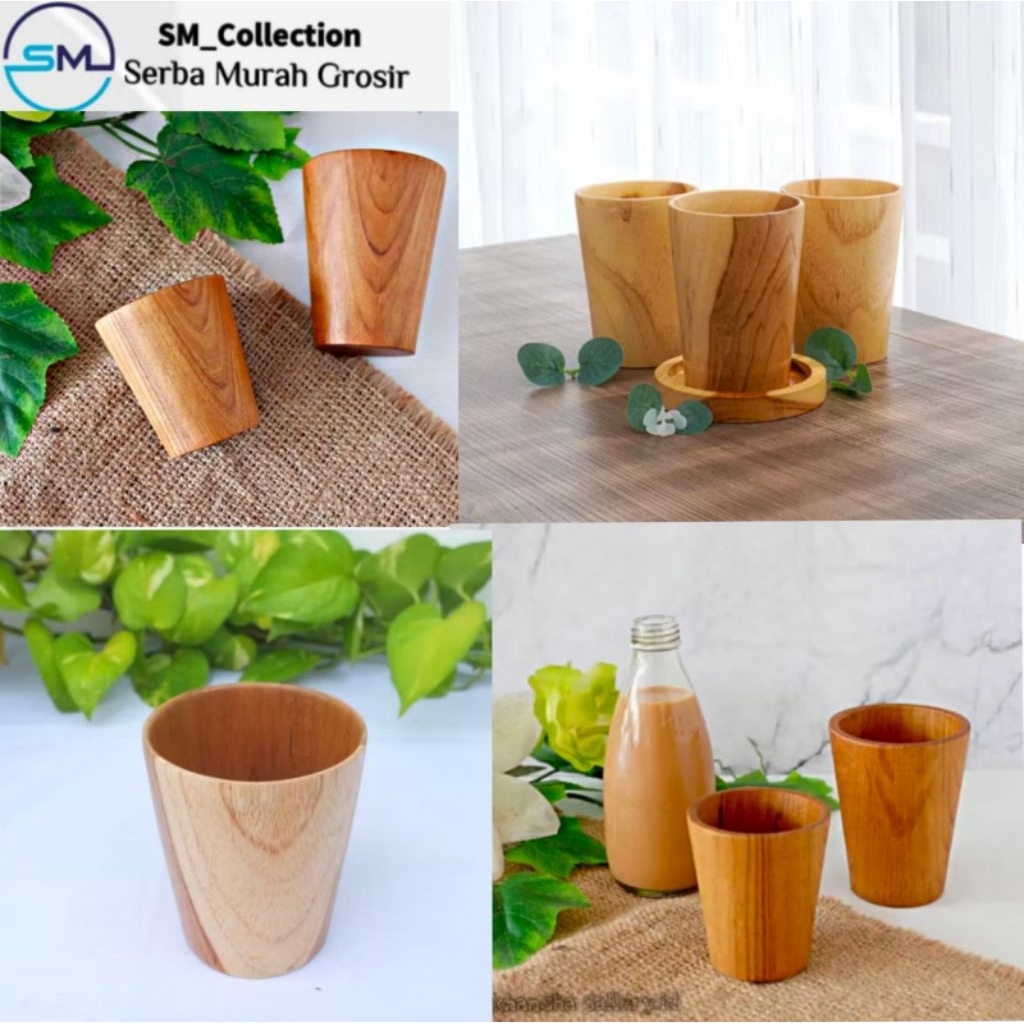 gelas minum/wadah air/gelas kayu/gelas serbaguna/gelas kayu jati