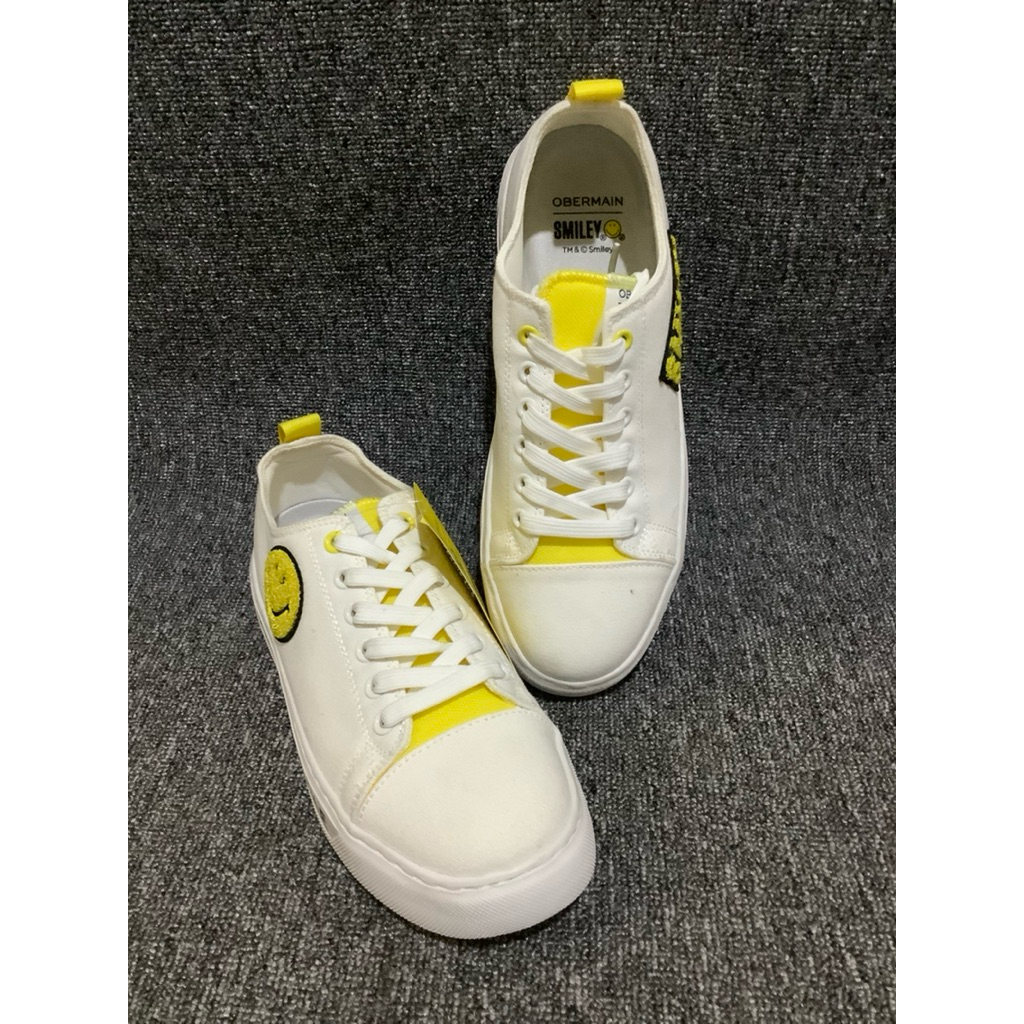 PSPGN.CO | original branded obermain x Smiley OL50020WH vance white sepatu pria sneakers lace up 41