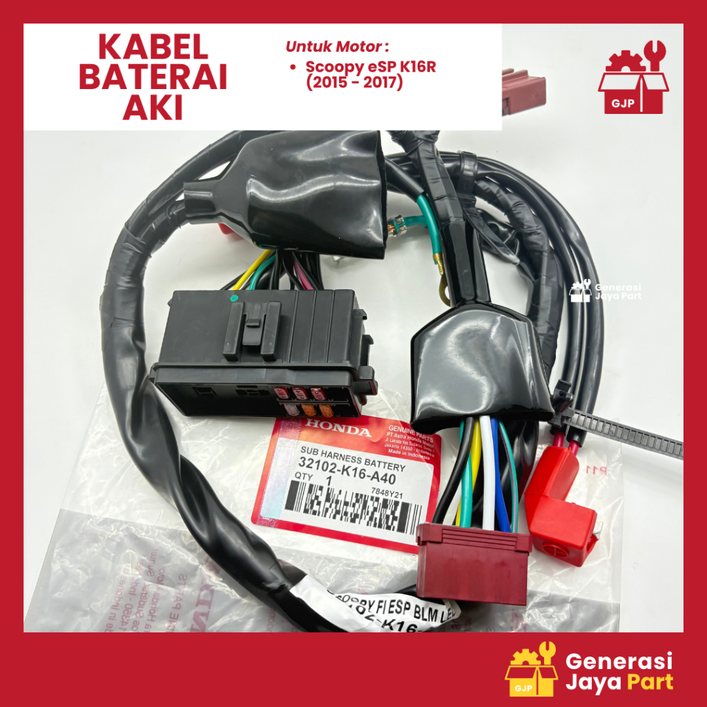 KABEL BATERAI AKI 32102-K16-A40 Scoopy eSP K16R (2015 - 2017) Scoopy FI ESP Bohlam Biasa Belum LED |