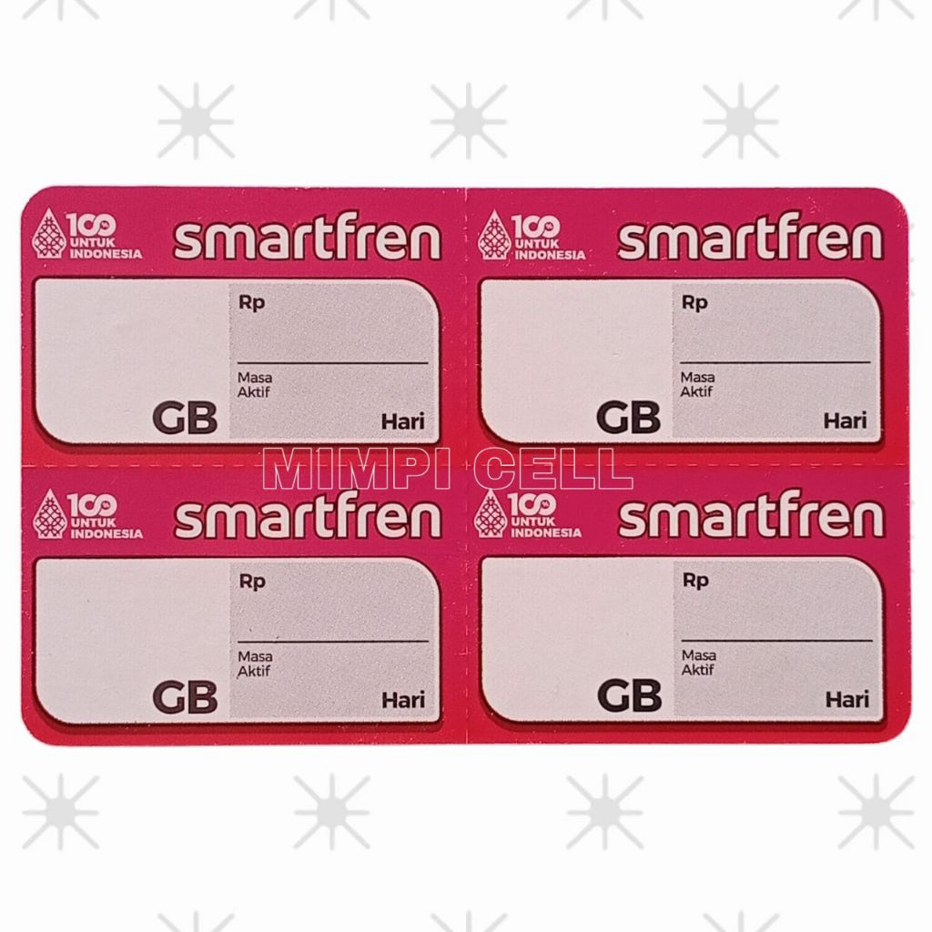 BAHAN VOUCHER SMARTFREN KOSONG  / VOUCHER KOSONG SMARTFREN / VOUCHER SMARTFREN ZERO / BLANK / VOUCHE