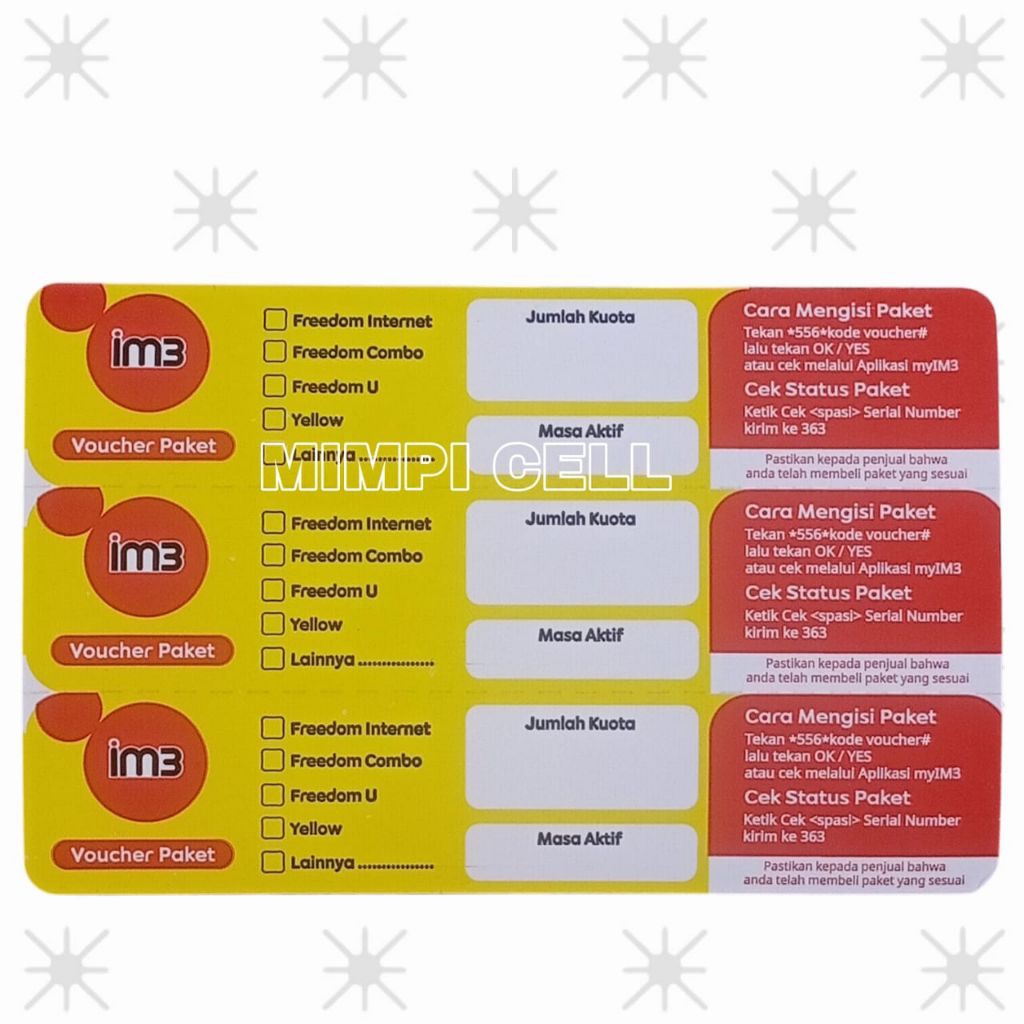voucher kosong im3 / voucher kosong indosat / voucher im3 kosongan / voucher indosat kosongan