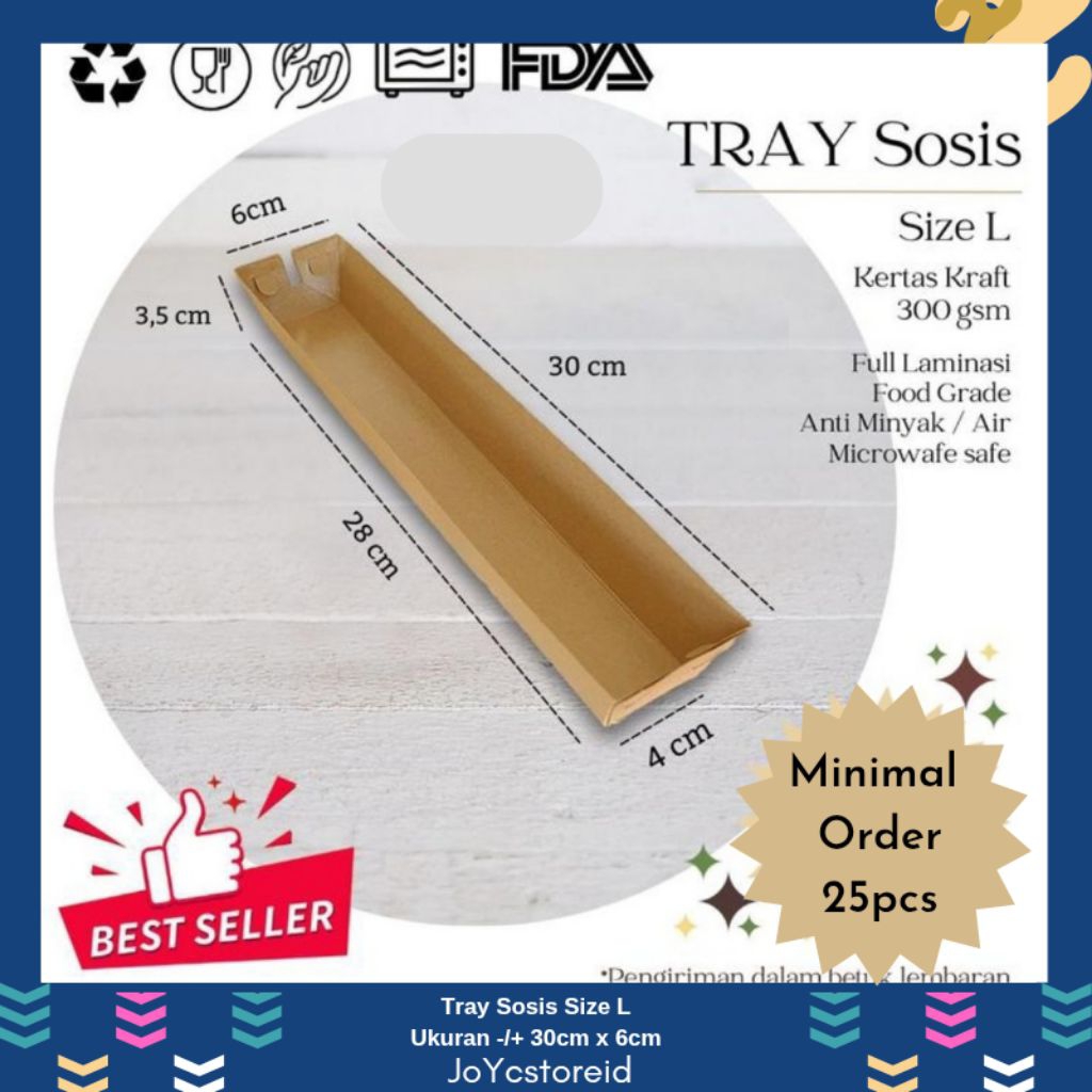 Paper TRAY Sosis TRAYSate TRAY Kentang Spiral KraftLaminasi Hot Dog Kentang Food Gr...