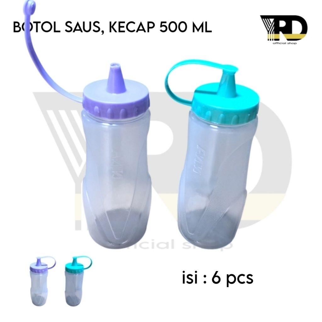 6 PCS BOTOL KECAP 500 ML / BOTOL SAOS / WADAH MAYONAISE / TEMPAT SAMBAL / BOTOL SAOS KECAP PLASTIK