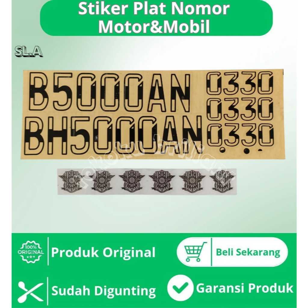 Stiker Plat Nomor Motor & Mobil CUTTING STICKER PLAT NOMER MOBIL / UKURAN PLAT MOBIL