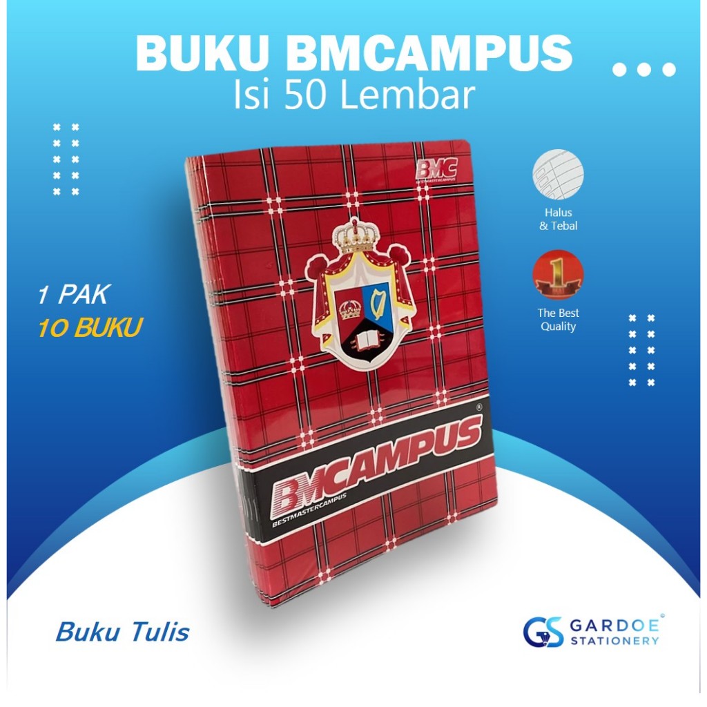 

(10 Pcs) Buku Tulis BMC Kampus 50 Lembar / BUKU TULIS UKURAN BESAR
