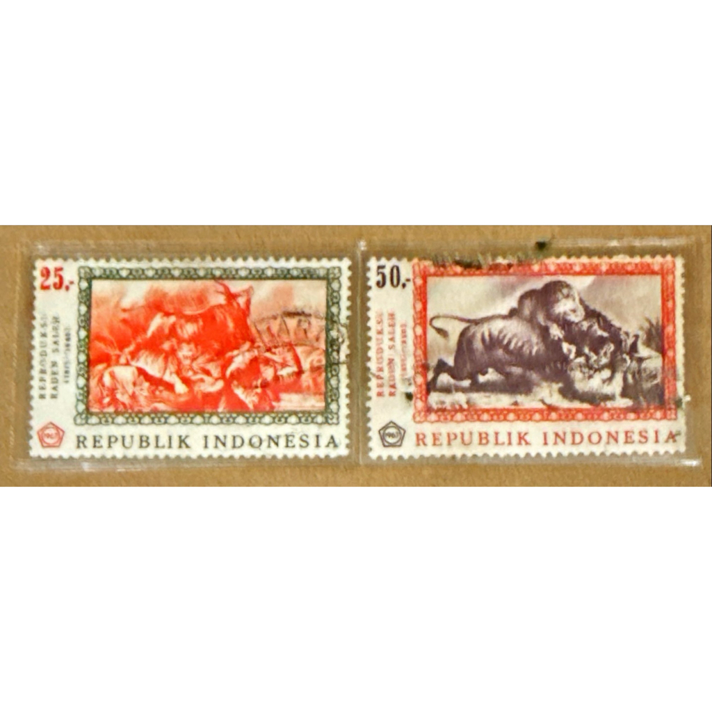 

(BA) PRANGKO INDONESIA 1967 LUKISAN RADEN SALEH 2V SERIES USED.