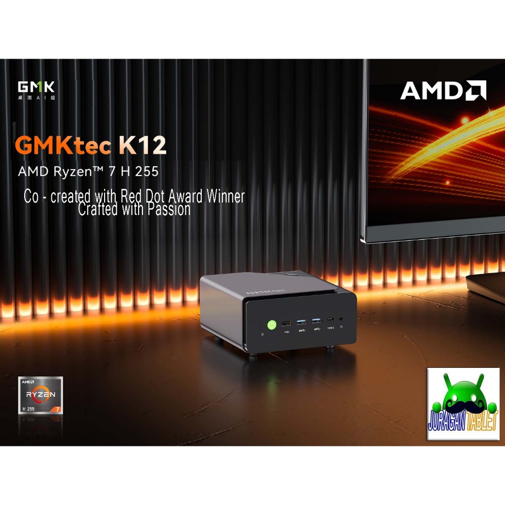 MiniPC GMKTec K12 2025 AMD Ryzen7 H 255 Quad Display Oculink WiFi6e Windows 11 Pro