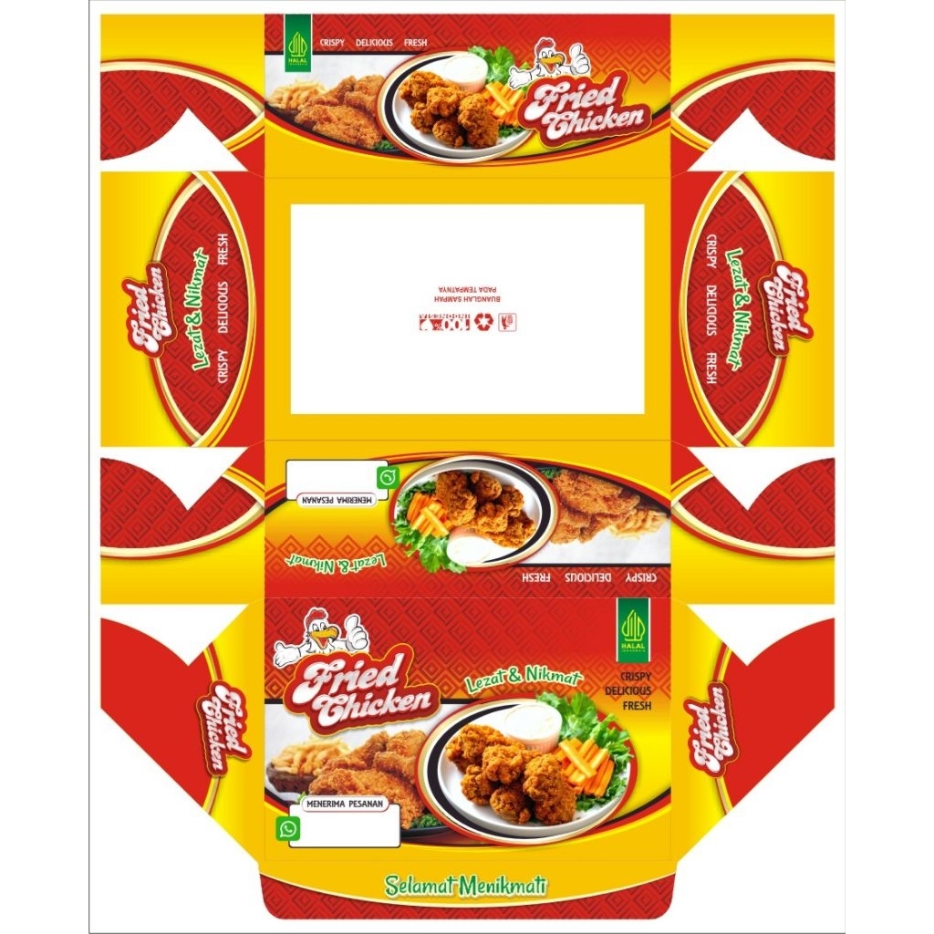 

BOX FRIED CHICKEN LAMINASI VOIL / DUS KEMASAN FRIED CHICKEN / DUS KFC