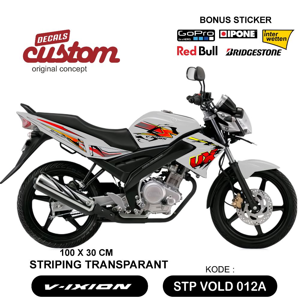 striping transparan vixion old decal vixion transparan stiker transparant uv