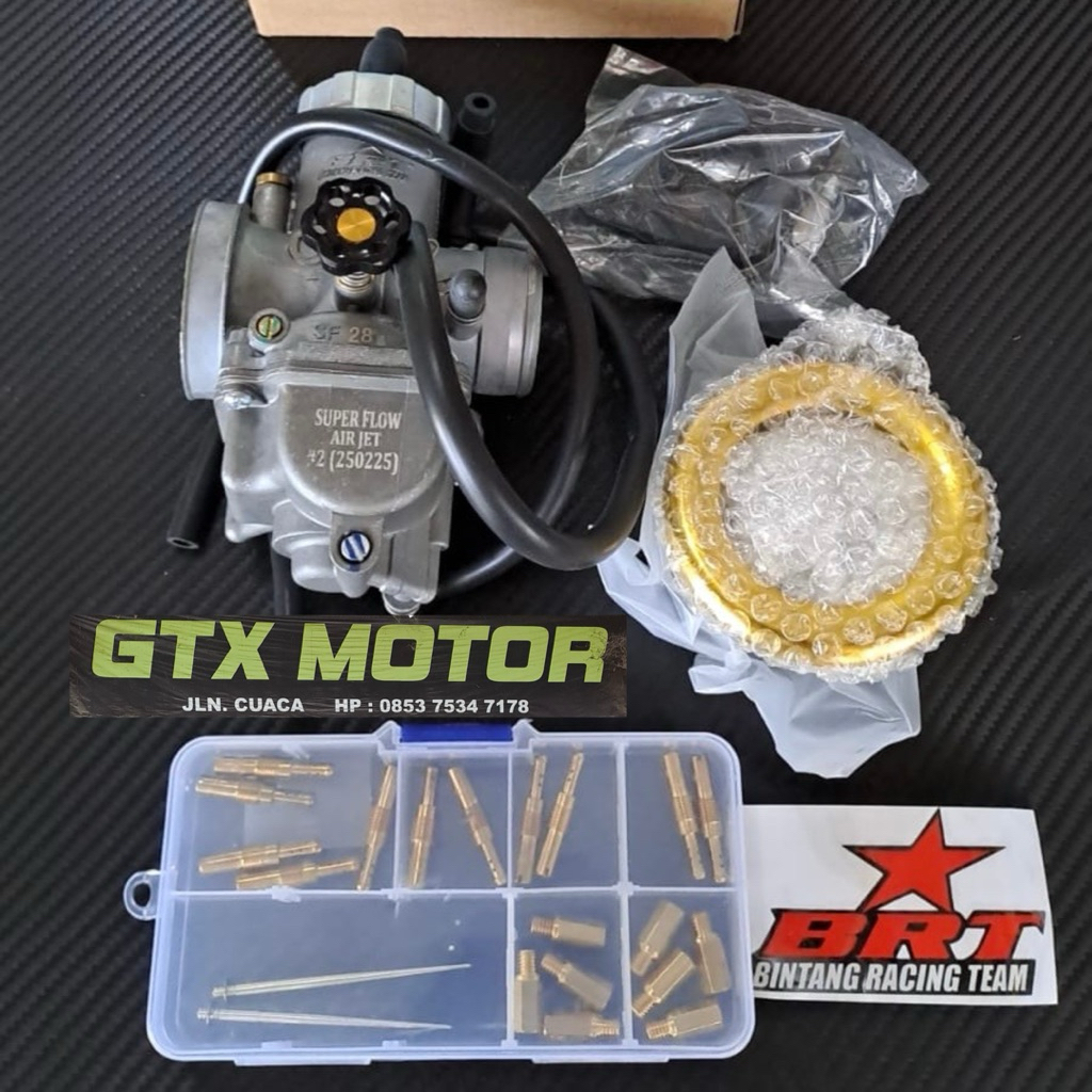 (Paket Racing) Karburator PE 28 BRT Super Flow ORIGINAL