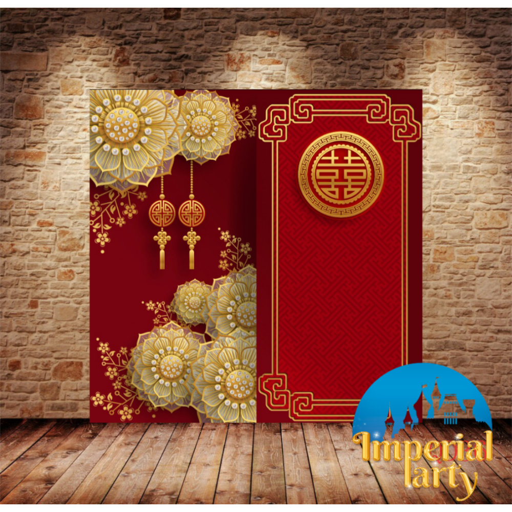 Custom Backdrop Banner Spanduk Lamaran Sangjit Tunangan Wedding Shuangxi 7