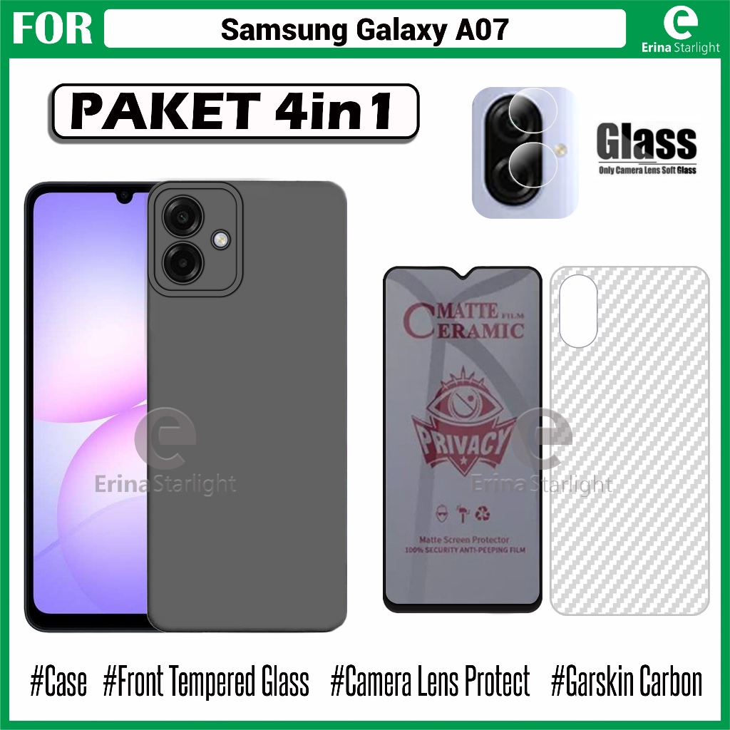 Paket Lengkap Case Samsung Galaksi A07 Case Macaron Bonus Tempered Glass Full Layar