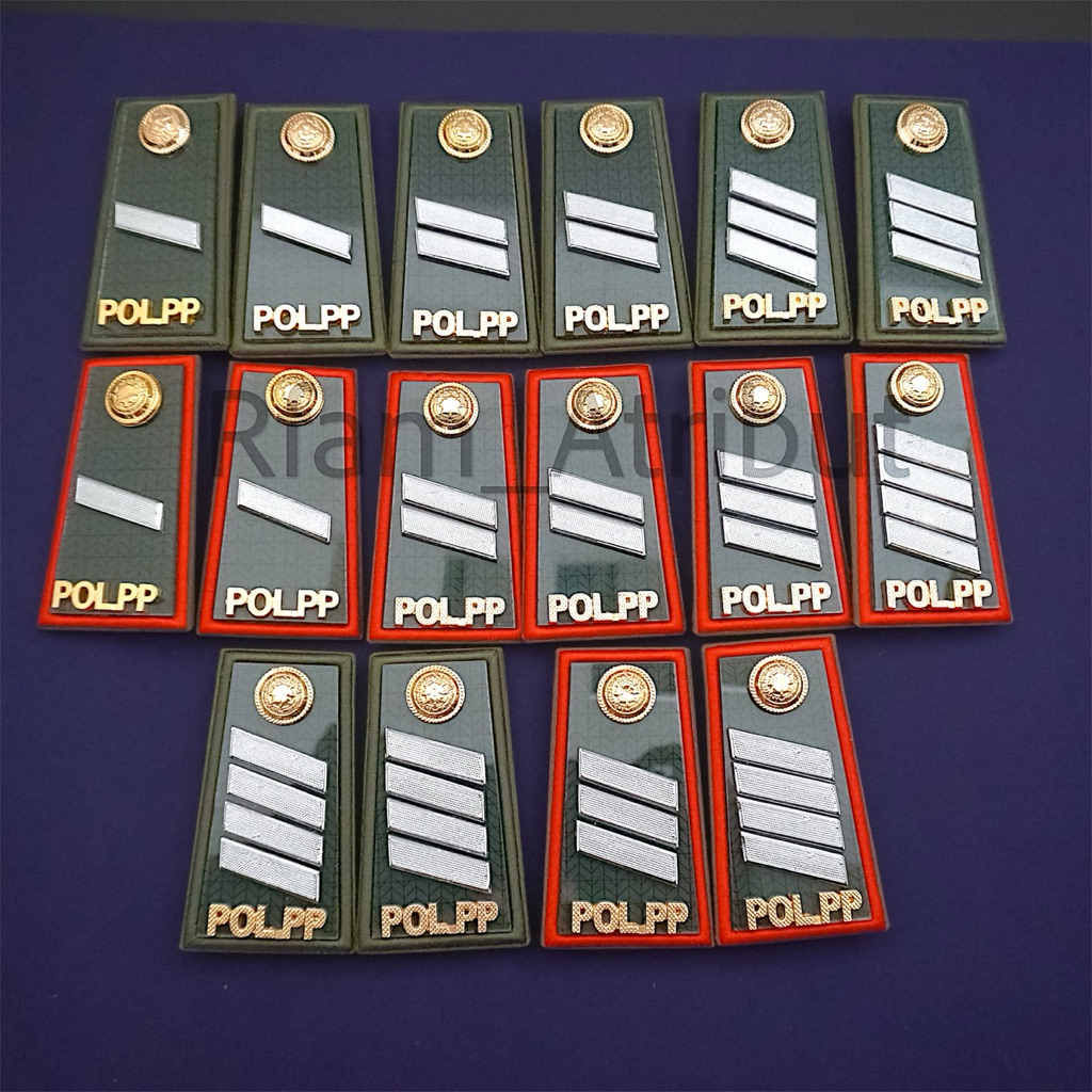 Tanda Pangkat Pol pp Honorer 2A / 2B / 2C / 2D List Merah List Hijau Army Pdh Premium