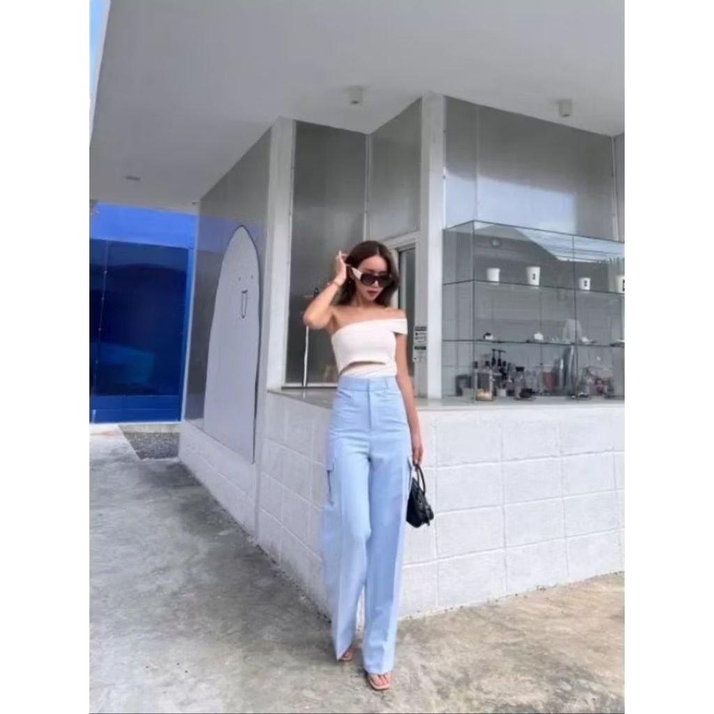 preloved promthong cargo sky blue size s