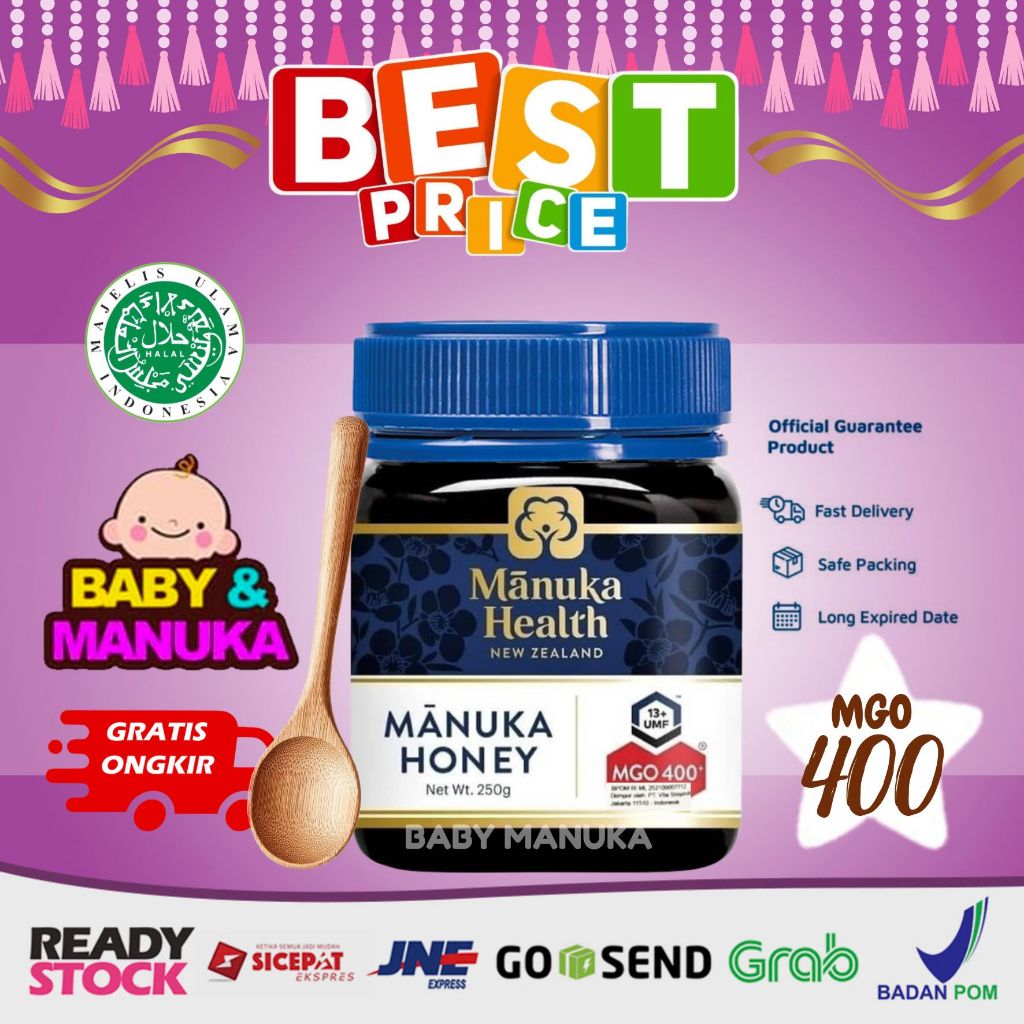 

Manuka Health MGO 400 / UMF 13 (250g) - madu Manuka Honey New Zealand (BPOM)