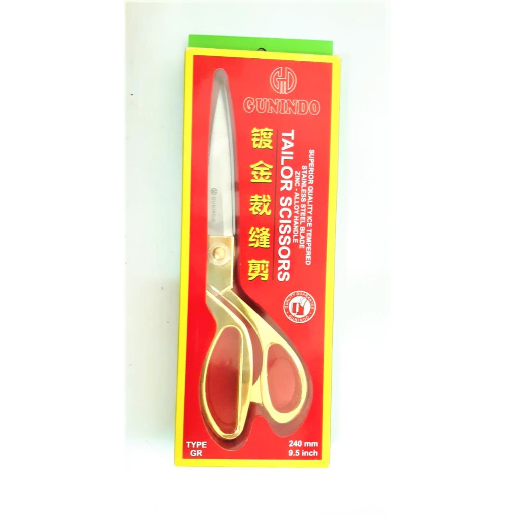

GUNTING KAIN STAINLESS BESI FABRIC SCISSORS GUNINDO GR-95 ( 9.5 INCH )