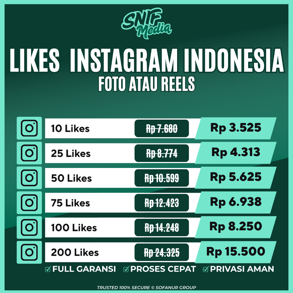 SNIF - Penambah Suka Instagram Like Instagram Indonesia Aktif Permanen Bergaransi dan Termurah