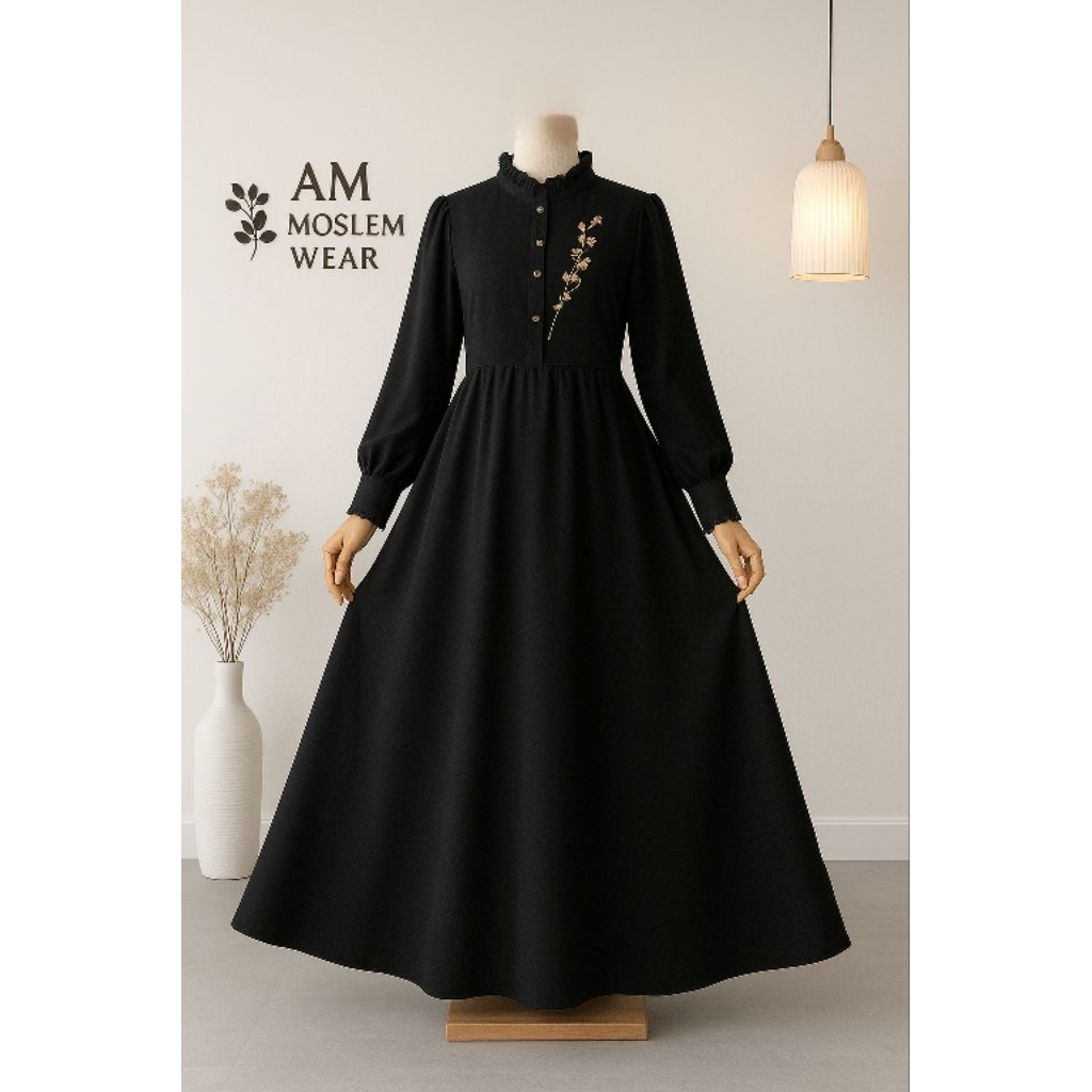 AMW12 Gamis Akhwat Set Gamis Safar Dan Cadar Tali Dewasa S M L dan XL