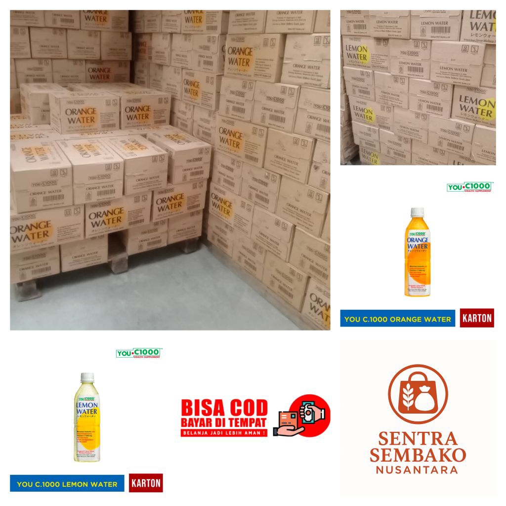 

YOU C1000 Lemon Water & Orange Water 500ml – 1 Karton Isi 24 Botol | Packing Aman, Halal, Segel Pabrik, Garansi Utuh