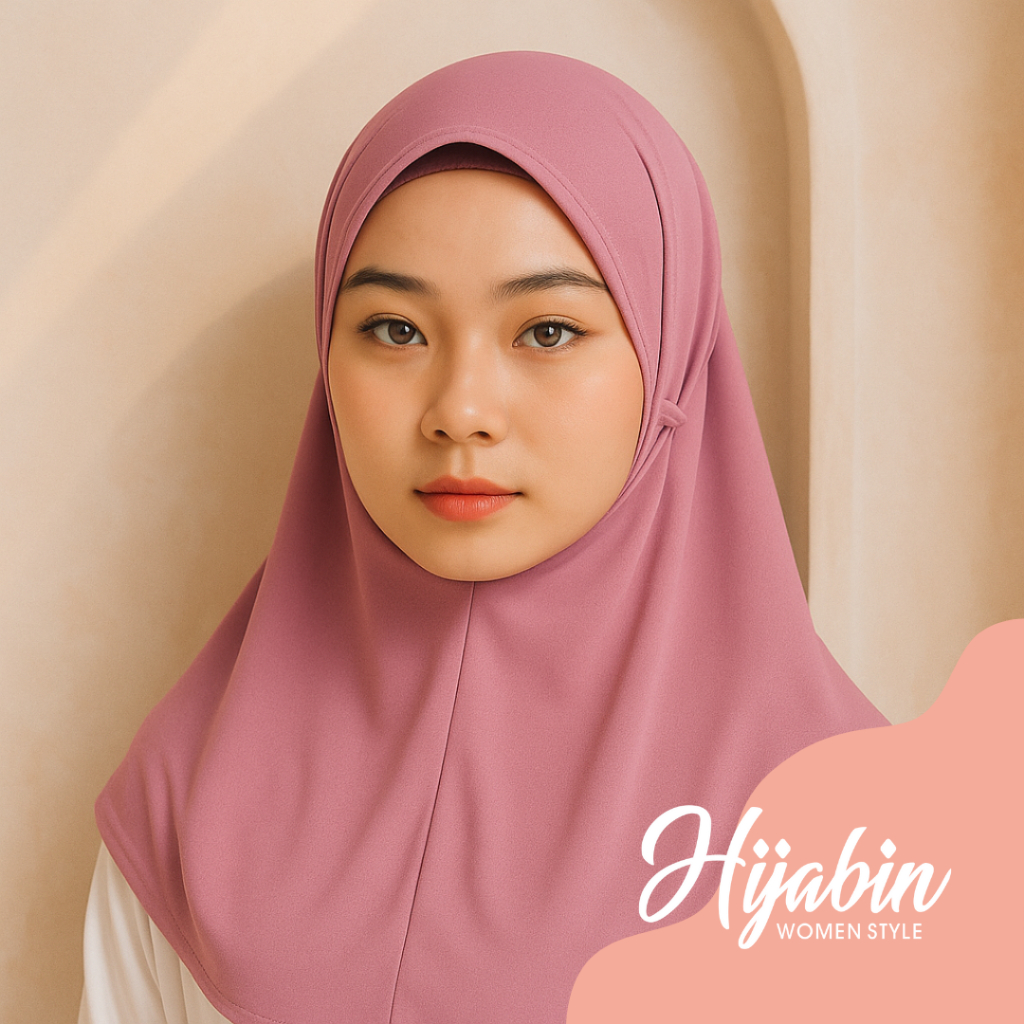 Hijabin - Kerudung Jilbab Instan Bergo Maryam Hijab Tali Premium Jumbo Polos Bahan Diamond Strech