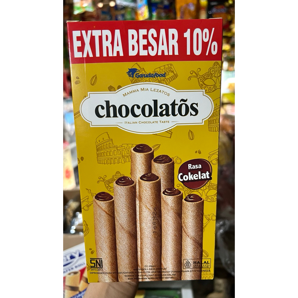 

Chocolatos Wafer Roll Long Extra Besar isi 24pcs x 16gr