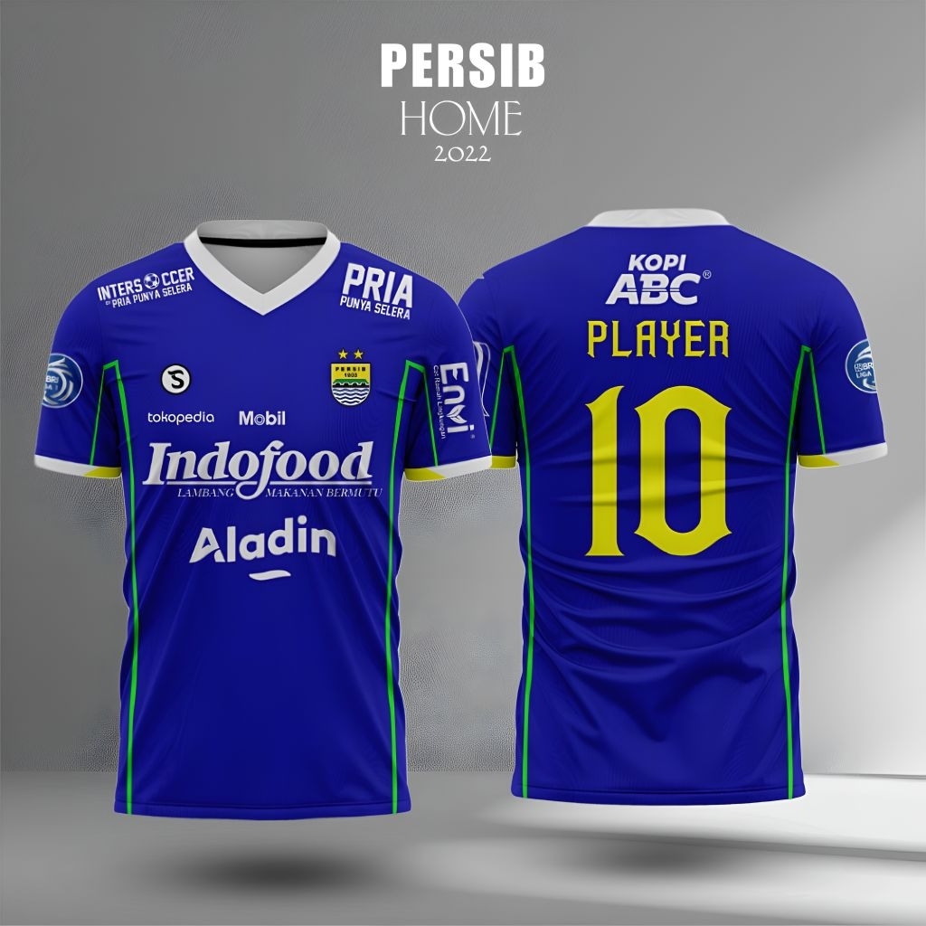 Jersey/Baju Bola Persib Full Printing Gratis Custom *Nama/Logo/Nomor/Sponsor* Bahan Dry Fit Milano &