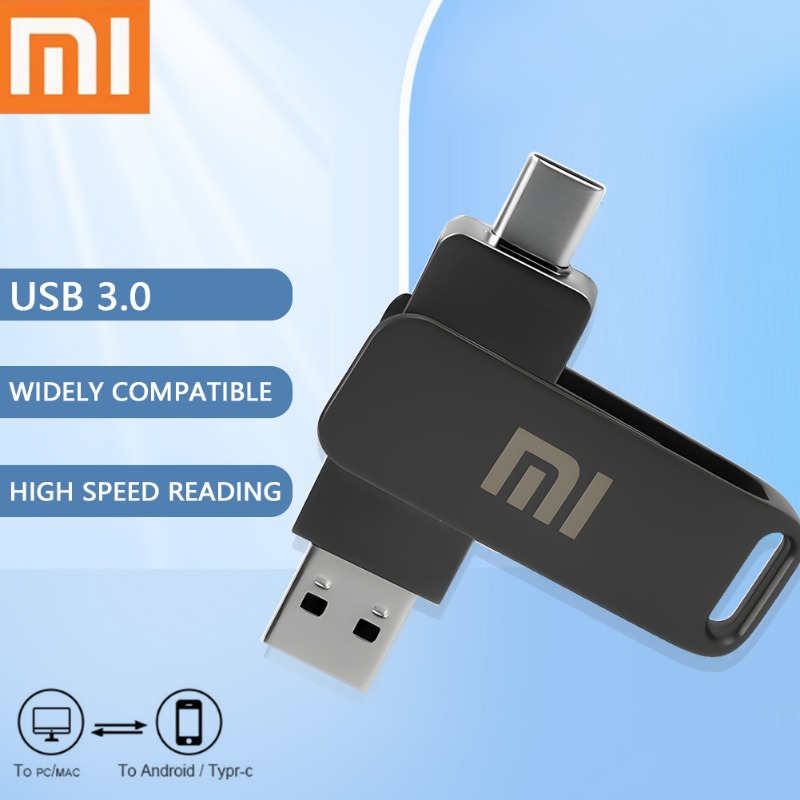 xiaomi HOT TYPE-C 2IN1 Flashdisk OTG Kecepatan Tinggi, Driver Flash Logam USB 3.0 1tb 2tb, USB Flash