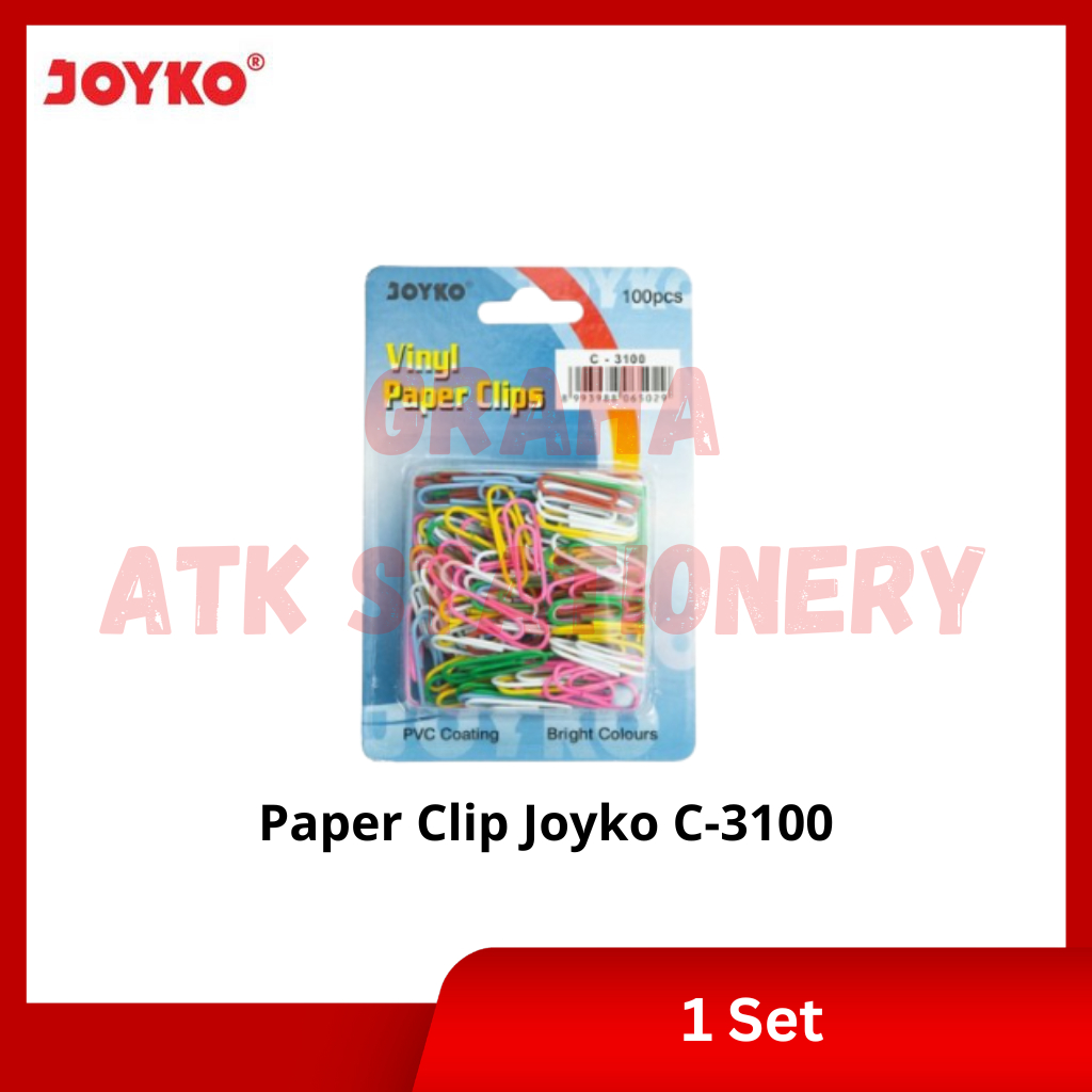 

[1 Set] Paper Clip Warna Joyko C-3100 / Klip Kertas / Penjepit Kertas Warna Joyko C-3100