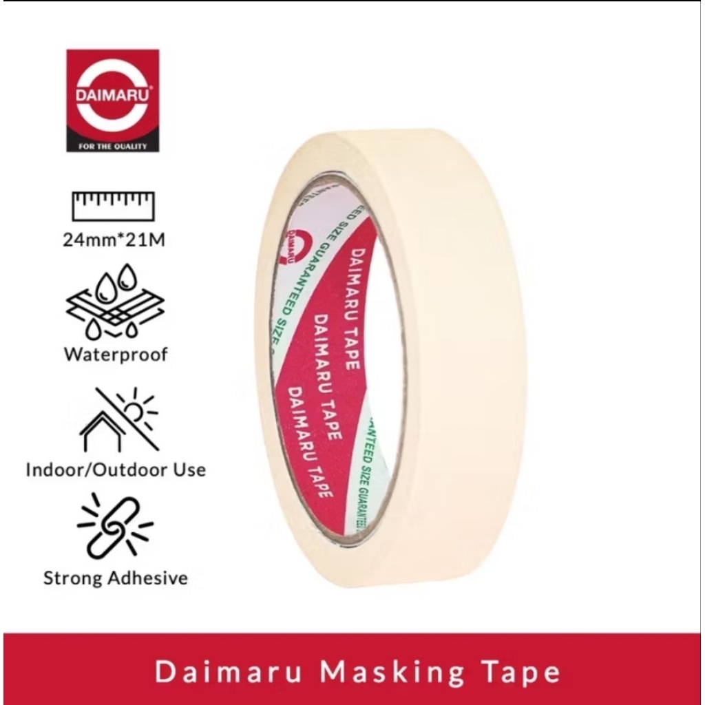 

Masking Tape 1 Inch Daimaru Lakban Kertas 24mm x 21m