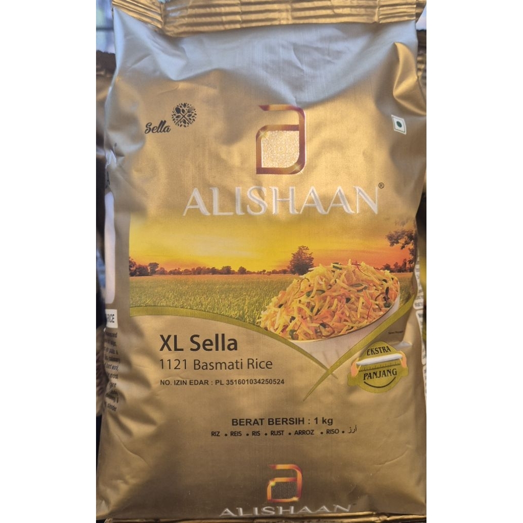 

Beras India XL Sella ALISHAAN XL Shella Basmati Rice 1kg - RM-GH