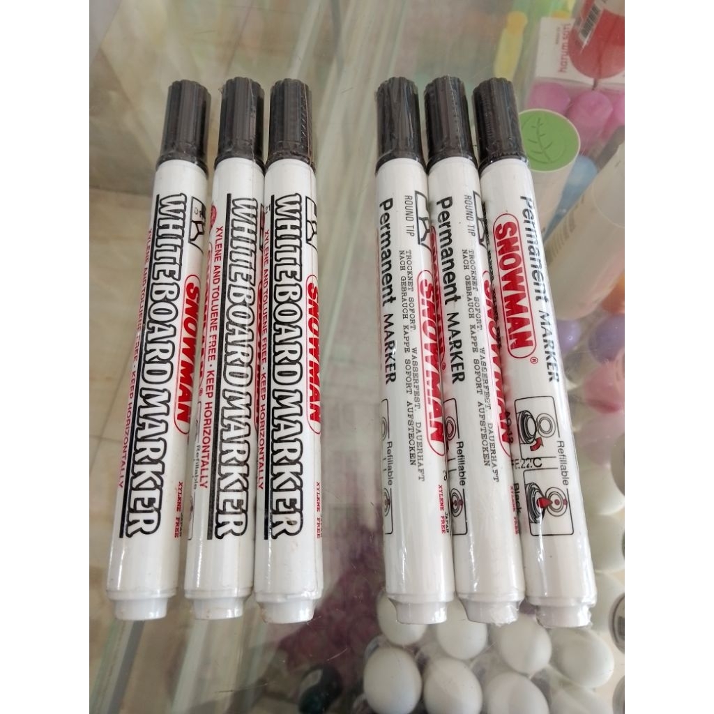 

Snowman Spidol Permanent, White Board Marker - Hitam