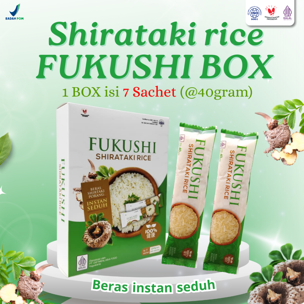 

Fukushi Beras Porang Seduh Kemasan Dus Box Isi 7 Sachet