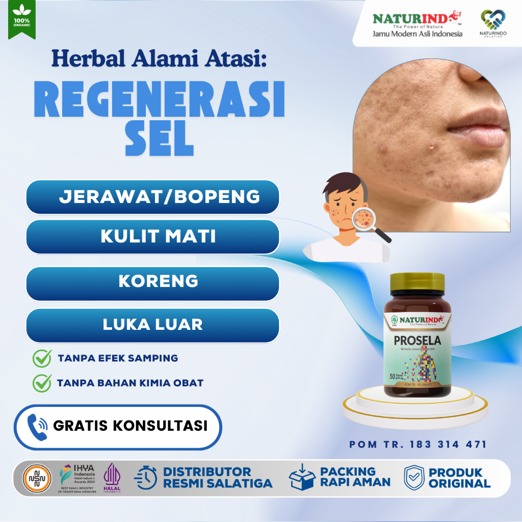 Obat Herbal Regenerasi SEL Jerawat Luka Luar Koreng Naturindo Prosela Herbal Alami