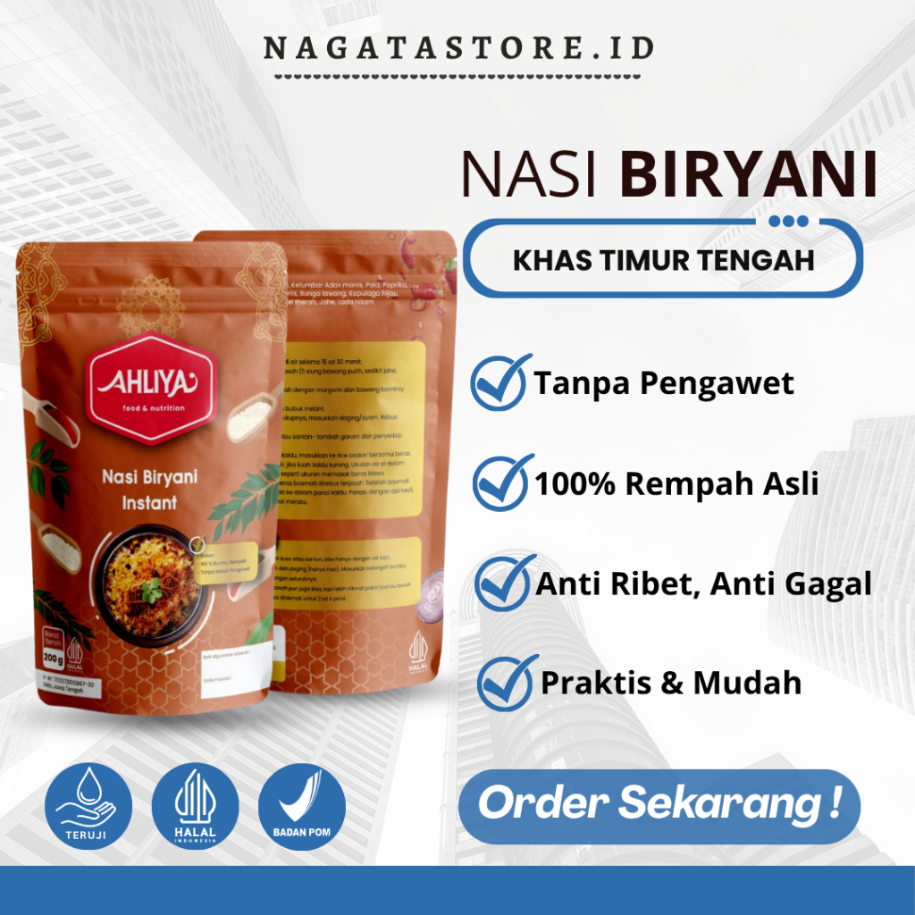 

Nasi Basmati Biryani Beras Bumbu Instan Mandhi Kemasan 200gr Briyani Kabsah Paket Kabuli Premium