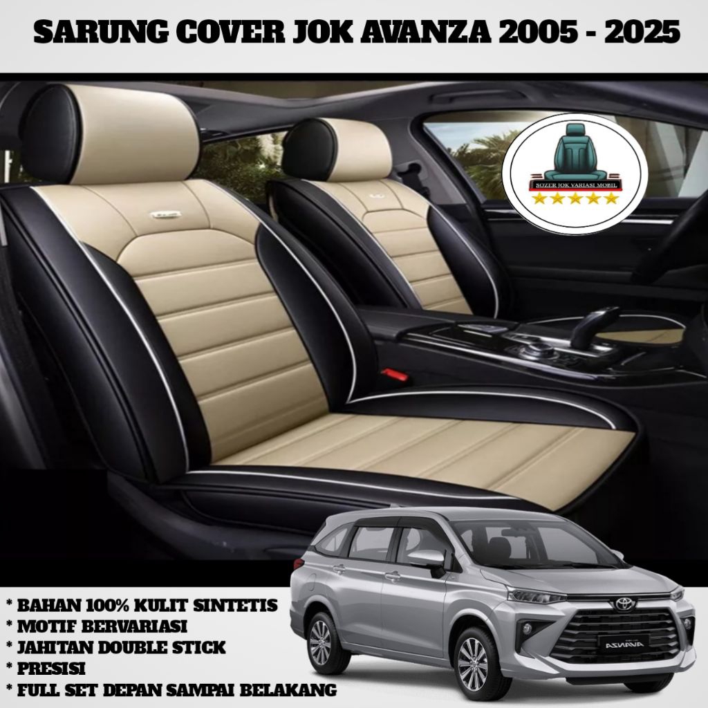 sarung cover jok mobil avanza 2005 - 2025 full seat semua baris jok
