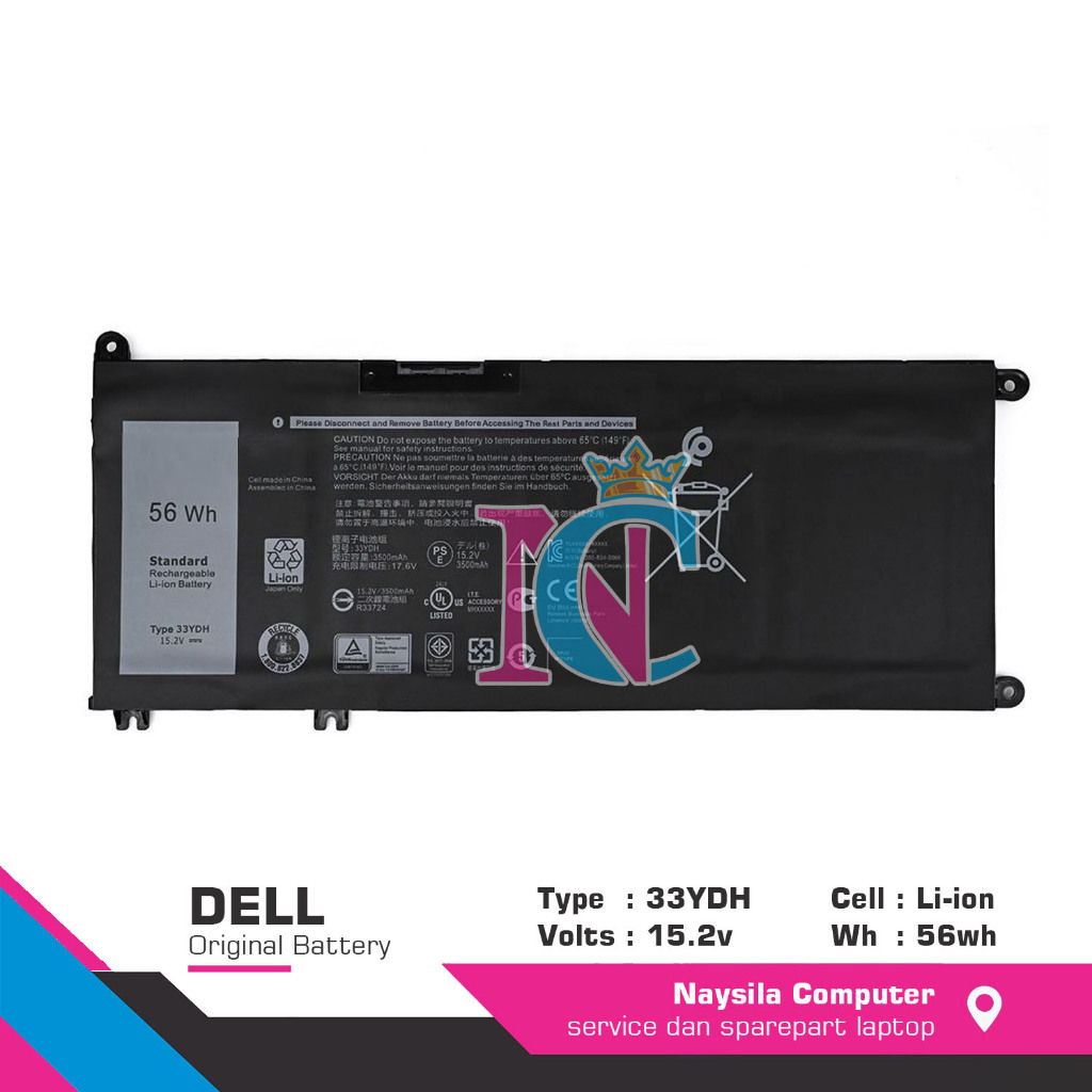 Baterai 33YDH Dell Inspiron G5 15 5587 Inspiron G7 15 7588 (G7588)