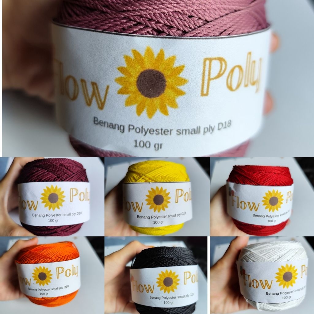 (1pcs) benang rajut poly D18
