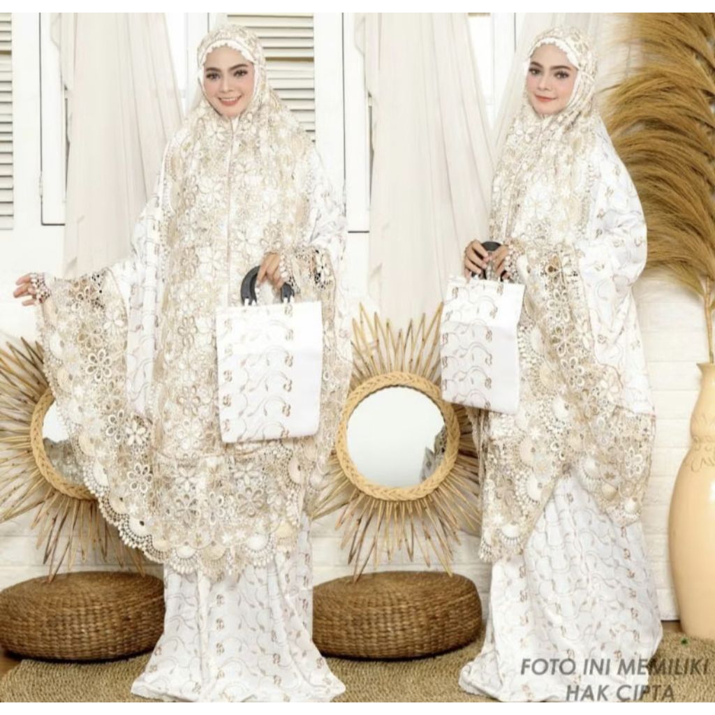 Mukena Sutra Paris Renda // Mukena Dewasa Sutra Paris // Mukena Renda