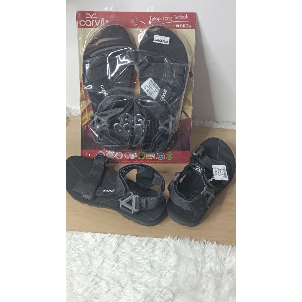 Sandal Gunung Pria Hitam Carvil / Sandal Carvil / Sandal Gunung Carvil / Sandal Gunung P