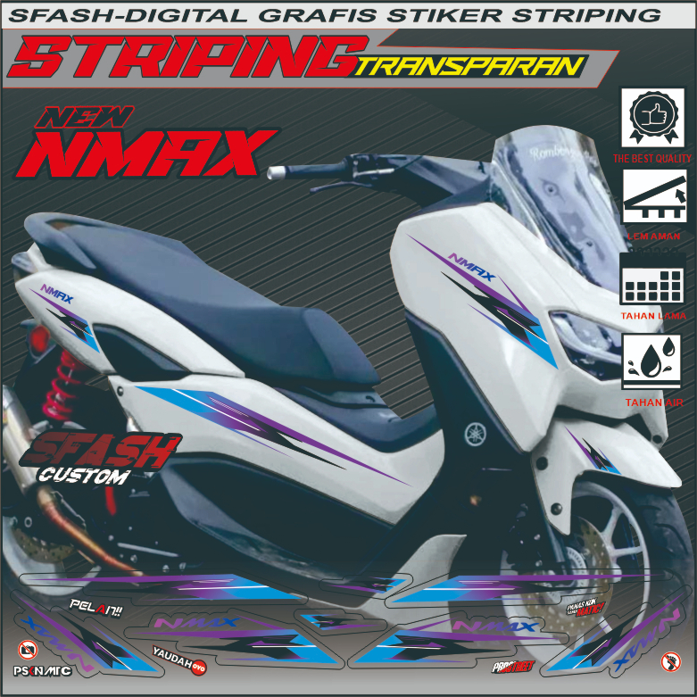 STRIPING NMAX NEW STIKER STRIPING TRANSPARAN YAMAHA NMAX NEW DESAIN