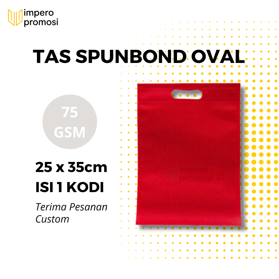 

Impero - GOODIE BAG SPUNBOND OVAL 25x35 / Tas Belanja Murah / Harga Kodian (Merah)